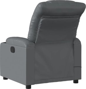 vidaXL vidaXL Rozkładany fotel masujący, elektryczny, szary, sztuczna skóra 4
