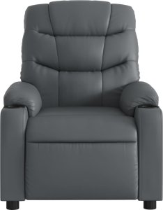 vidaXL vidaXL Rozkładany fotel masujący, elektryczny, szary, sztuczna skóra 8