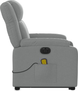 vidaXL vidaXL Podnoszony fotel masujący, elektryczny, rozkładany, jasnoszary 10