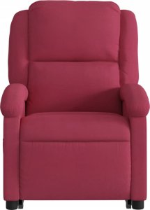 vidaXL vidaXL Rozkładany fotel masujący, podnoszony, winna czerwień, aksamit 8