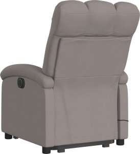 vidaXL vidaXL Podnoszony fotel masujący, rozkładany, kolor taupe, tkanina 4
