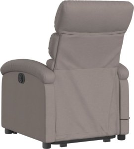 vidaXL vidaXL Podnoszony fotel masujący, rozkładany, kolor taupe, tkanina 4