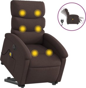 vidaXL vidaXL Podnoszony fotel masujący, elektryczny, rozkładany, ciemny brąz 2