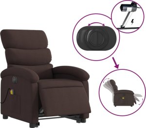 vidaXL vidaXL Podnoszony fotel masujący, elektryczny, rozkładany, ciemny brąz 4