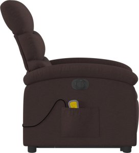 vidaXL vidaXL Podnoszony fotel masujący, elektryczny, rozkładany, ciemny brąz 7