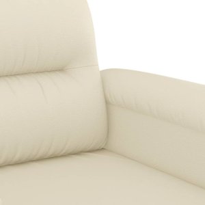 vidaXL vidaXL 2-osobowa sofa z poduszkami, kremowa, sztuczna skóra 5