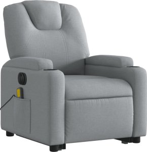 vidaXL vidaXL Podnoszony fotel masujący, elektryczny, rozkładany, jasnoszary 4
