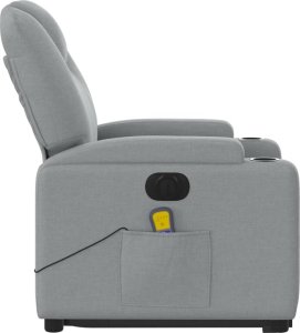 vidaXL vidaXL Podnoszony fotel masujący, elektryczny, rozkładany, jasnoszary 10