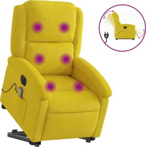 vidaXL vidaXL Podnoszony fotel masujący, elektryczny rozkładany, żółty 2