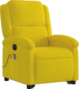 vidaXL vidaXL Podnoszony fotel masujący, elektryczny rozkładany, żółty 4