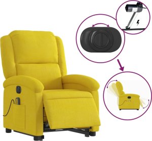vidaXL vidaXL Podnoszony fotel masujący, elektryczny rozkładany, żółty 6