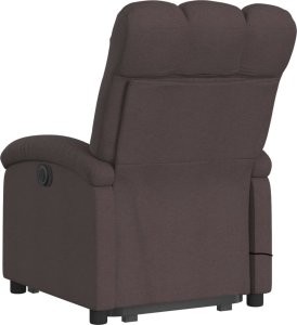 vidaXL vidaXL Podnoszony fotel masujący, rozkładany, ciemnobrązowy, tkanina 4