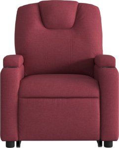 vidaXL vidaXL Podnoszony fotel masujący, rozkładany, bordowy, obity tkaniną 9