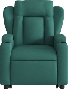 vidaXL vidaXL Podnoszony fotel masujący, rozkładany, ciemnozielony, tkanina 9