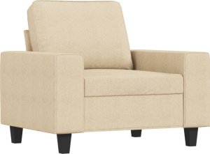 vidaXL vidaXL Fotel, kremowy, 60 cm, obity tkaniną 2