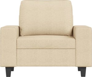 vidaXL vidaXL Fotel, kremowy, 60 cm, obity tkaniną 3