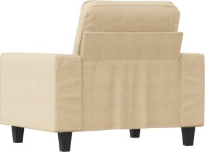 vidaXL vidaXL Fotel, kremowy, 60 cm, obity tkaniną 5
