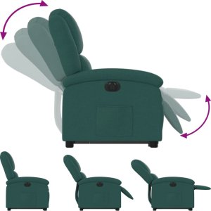 vidaXL vidaXL Podnoszony fotel masujący, elektryczny, rozkładany, zielony 7