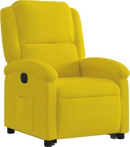 vidaXL vidaXL Elektryczny, podnoszony fotel rozkładany, żółty, aksamit 4