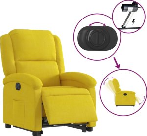 vidaXL vidaXL Elektryczny, podnoszony fotel rozkładany, żółty, aksamit 6