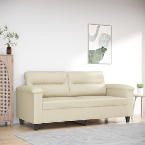 vidaXL vidaXL 2-osobowa sofa, kremowy, 140 cm, sztuczna skóra 1