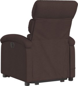 vidaXL vidaXL Podnoszony fotel masujący, rozkładany, ciemnobrązowy, tkanina 4