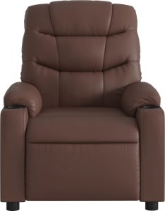 vidaXL Rozkładany fotel masujący, brązowy, obity sztuczną skórą 7