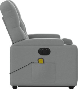 vidaXL vidaXL Podnoszony fotel masujący, elektryczny, rozkładany, jasnoszary 10