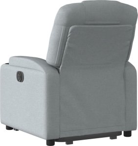 vidaXL Podnoszony fotel rozkładany, jasnoszary, obity tkaniną 5