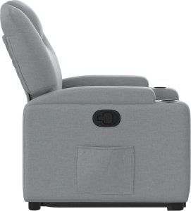 vidaXL Podnoszony fotel rozkładany, jasnoszary, obity tkaniną 10