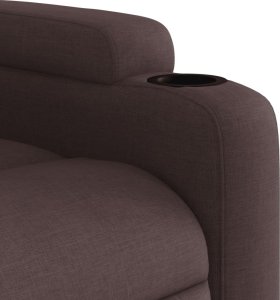 vidaXL Podnoszony fotel rozkładany, ciemnobrązowy, obity tkaniną 11