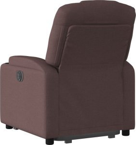 vidaXL Podnoszony fotel rozkładany, ciemnobrązowy, obity tkaniną 5