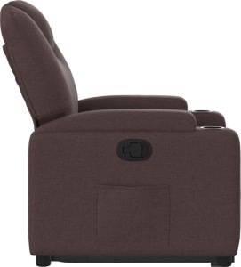 vidaXL Podnoszony fotel rozkładany, ciemnobrązowy, obity tkaniną 10