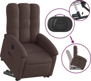 vidaXL Podnoszony fotel masujący, elektryczny, rozkładany, brązowy 5