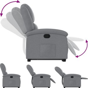 Triton Podnoszony fotel rozkładany, jasnoszary, obity tkaniną 7