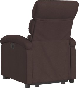 vidaXL Podnoszony fotel rozkładany, ciemnobrązowy, obity tkaniną 4