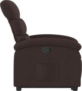 vidaXL Podnoszony fotel rozkładany, ciemnobrązowy, obity tkaniną 9