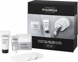 Filorga Filorga Global Anti-Ageing Routine zestaw Time-Filler Eyes 15ml + NCEF-Intensive Serum 7ml + Meso-Mask 15ml + Cellulose Sponges 1