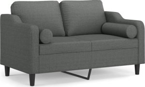 vidaXL vidaXL 2-osobowa sofa z poduszkami, ciemnoszara, 120 cm, tkanina 2