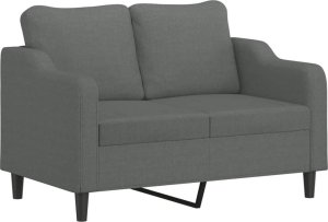 vidaXL vidaXL 2-osobowa sofa z poduszkami, ciemnoszara, 120 cm, tkanina 4
