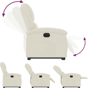 vidaXL vidaXL Elektryczny, podnoszony fotel rozkładany, kremowy, aksamit 6