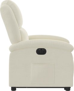 vidaXL vidaXL Elektryczny, podnoszony fotel rozkładany, kremowy, aksamit 9