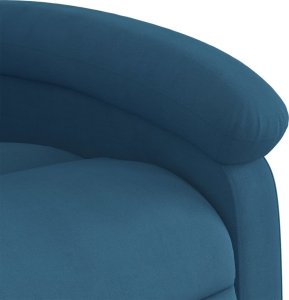vidaXL vidaXL Rozkładany fotel masujący, podnoszony, niebieski, aksamitny 10