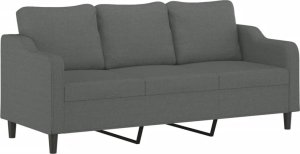 vidaXL vidaXL Sofa 3-osobowa, ciemnoszara, 180 cm, tapicerowana tkaniną 2