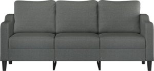 vidaXL vidaXL Sofa 3-osobowa, ciemnoszara, 180 cm, tapicerowana tkaniną 3