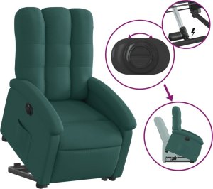 vidaXL vidaXL Podnoszony fotel masujący, elektryczny, rozkładany, zielony 5