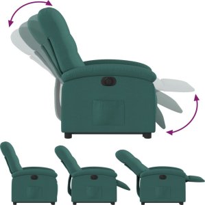 vidaXL vidaXL Podnoszony fotel masujący, elektryczny, rozkładany, zielony 6