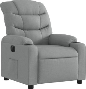 vidaXL Elektryczny fotel rozkładany, jasnoszary, obity tkaniną 3