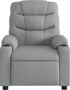 vidaXL Elektryczny fotel rozkładany, jasnoszary, obity tkaniną 8
