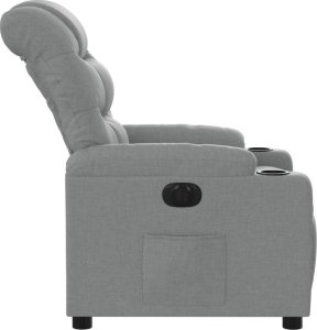 vidaXL Elektryczny fotel rozkładany, jasnoszary, obity tkaniną 9